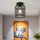 Moderne Pendelleuchte aus Eisen im Retro-Stil mit Metallgitter