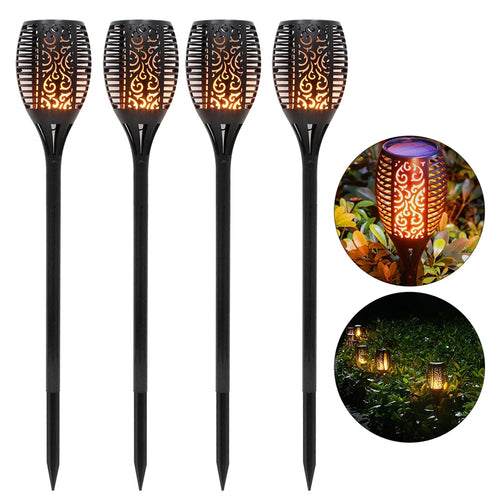 Solar-Außenleuchte 96 LED Flackernde Fackel für Garten und Terrasse - vue 6 sur 11