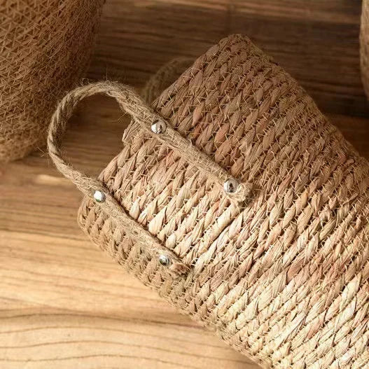 grand panier en osier pour jardin rangement et décoration - vue 6 sur 9