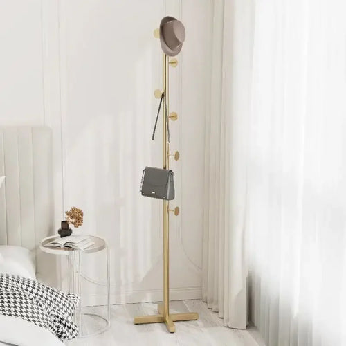 Multifunctional Floor Coat Rack, Hat Hanger, Tree Style, Freestanding Handbag Organizer, Luxury Storage Stand, 7 Hooks - vue 21 sur 28
