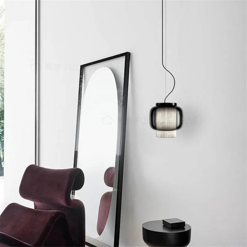 suspension led parshilna rétro en verre design simple - vue 5 sur 10
