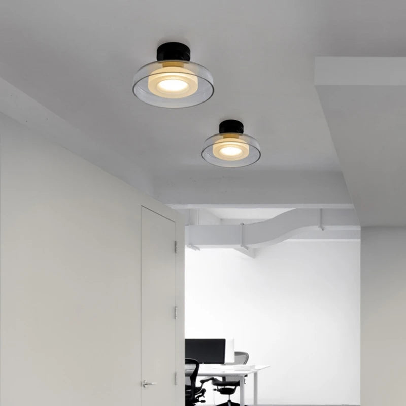 plafonniers modernes en verre transparent lampe chaude - vue 2 sur 8