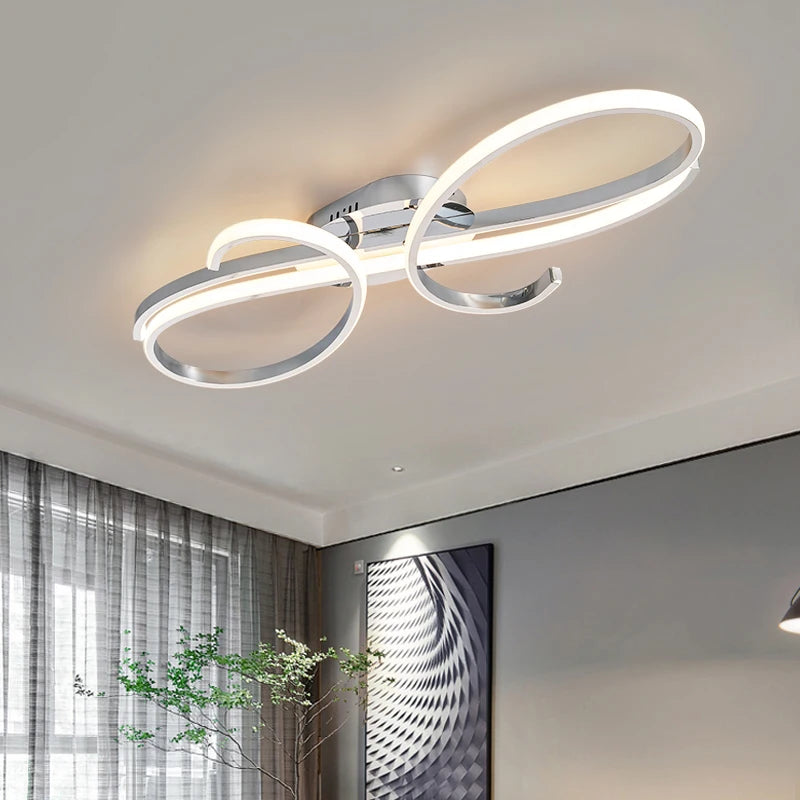 Electroplated Modern LED Chandelier, Suitable For Living Room, Bedroom, Carridor Foyer Study, Indoor Chandelier, Smart Home - vue 4 sur 15