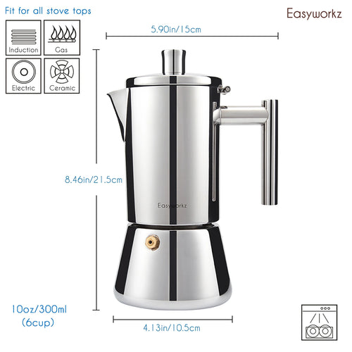 Cafetière italienne induction acier inoxydable easyworkz diego