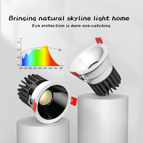 LED downlight embedded ceiling light, cool white/warm white AC220V 3 kinds of dimming colors 5W 7W 10W home eye protection light - vue 6 sur 18