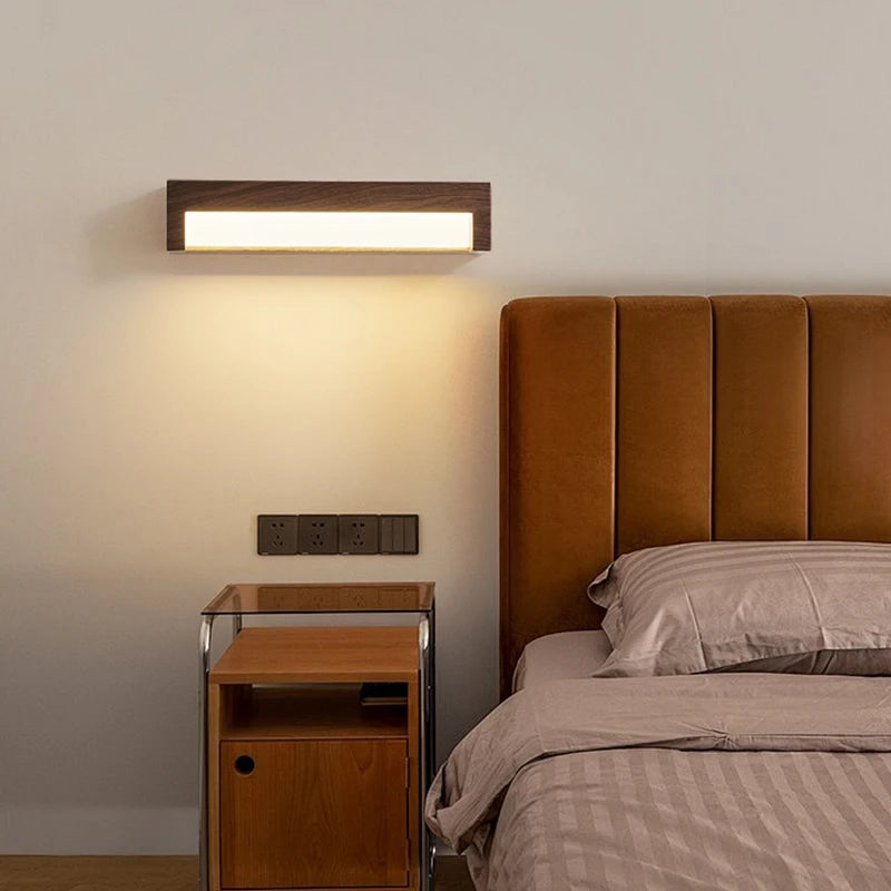 lampe de chevet rétro à grain de bois pour divers usages - vue 6 sur 10