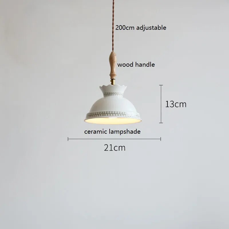 Design-Pendelleuchte LED Schmetterling Keramik und Holz - vue 8 sur 30