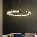 LED-Kronleuchter Luxus Chrom Perlenkette Design