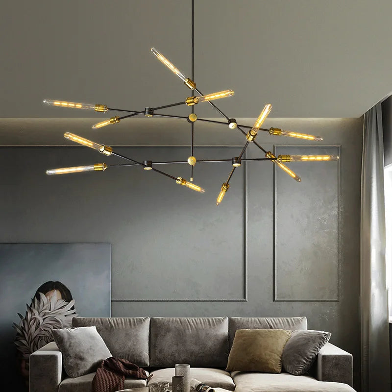 lustre en tube de verre design nordique pour décoration intérieure - vue 4 sur 12
