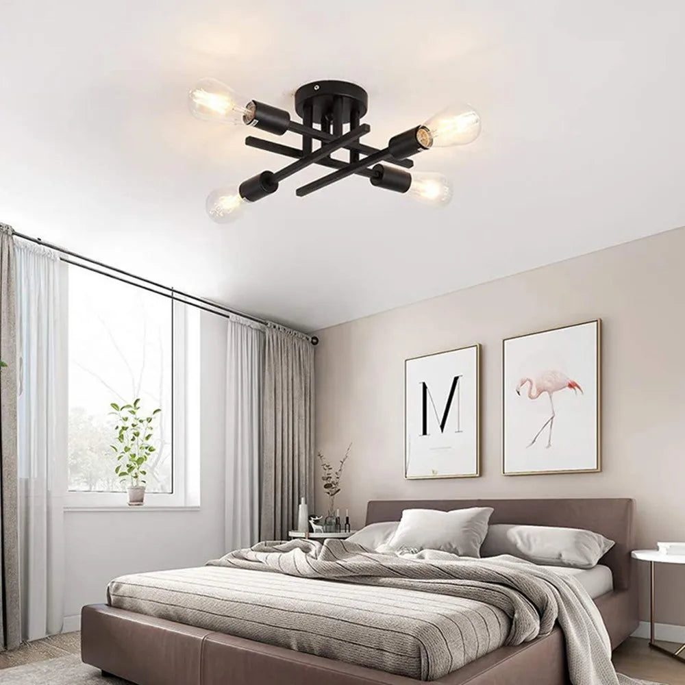 plafonnier led minimaliste moderne avec 2/4/6 lumières créatives - vue 2 sur 8