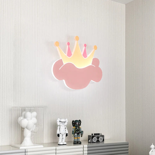 applique murale couronne pour chambre d'enfant avec télécommande
