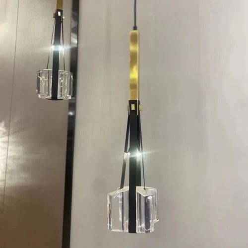 suspension en résine et cuir artificiel réglable en hauteur - vue 5 sur 12