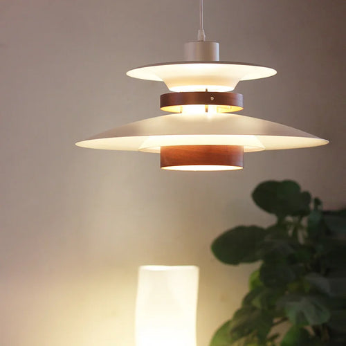 Moderner Kronleuchter in Schirmform mit farbigem Licht - vue 3 sur 12