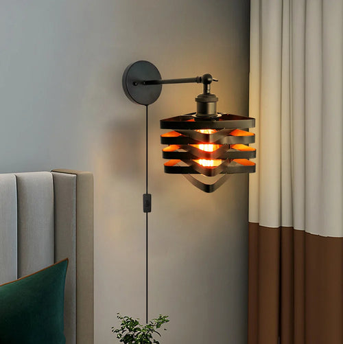 Industrielle Wandleuchte Loft mit Kippschalter im Vintage-Design - vue 9 sur 9
