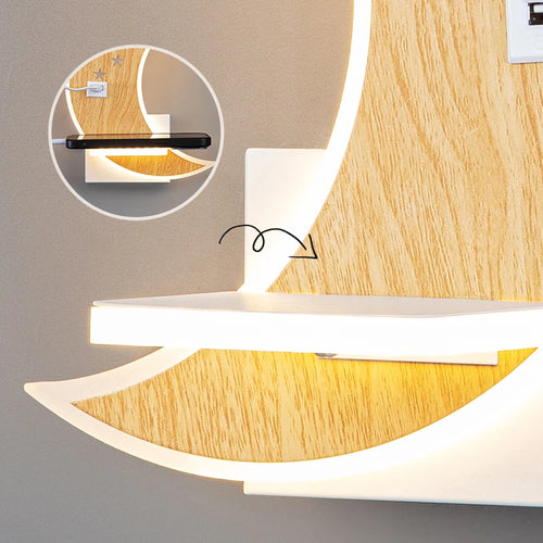 Moderne LED-Wandleuchte Mond minimalistisch mit USB-Ladegerät - vue 6 sur 16