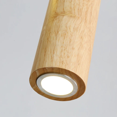 Moderne Pendelleuchten aus Holz LED-Innenbeleuchtung - vue 4 sur 8