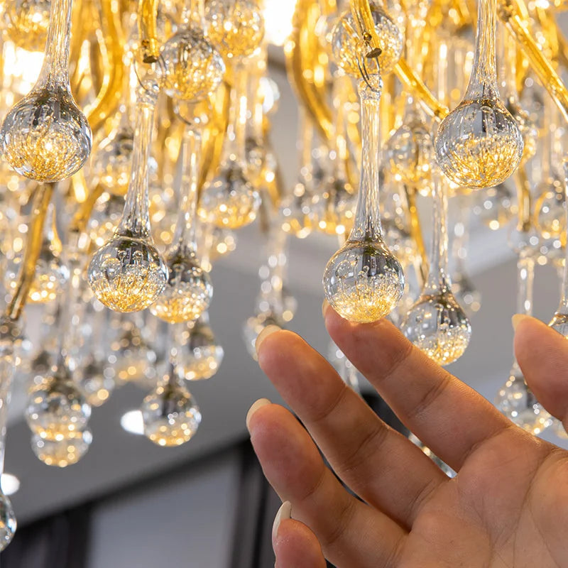 Moderner LED-Kronleuchter aus Kristall für luxuriöse Innenräume - vue 5 sur 18