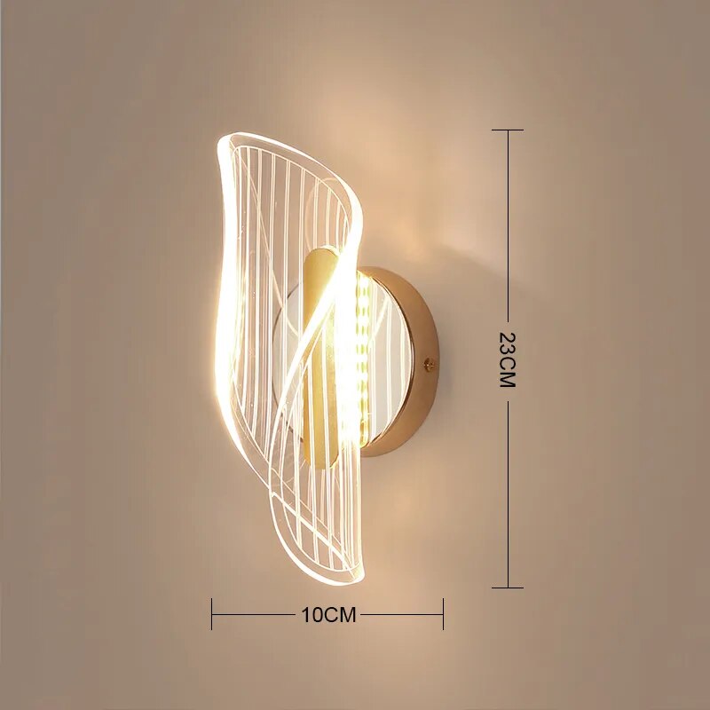 Applique murale moderne led acrylique salon intérieur chambre décoration - vue 3 sur 12