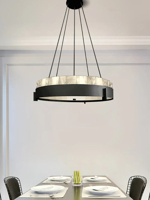 lustre moderne en marbre avec éclairage led créatif intérieur