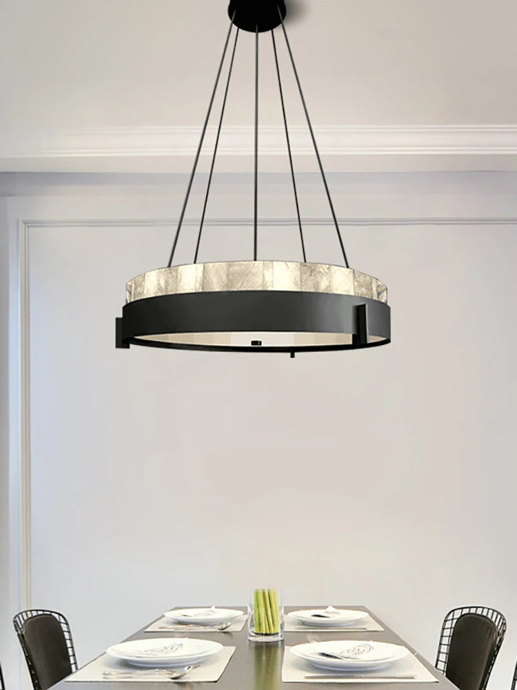lustre moderne en marbre avec éclairage led créatif intérieur - vue 3 sur 7