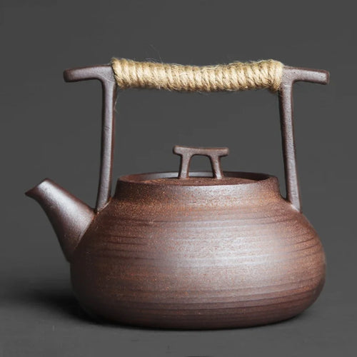 Théière japonaise rustique en grès style rétro cérémonie