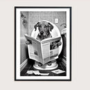décoration murale humoristique animaux assis sur toilettes
