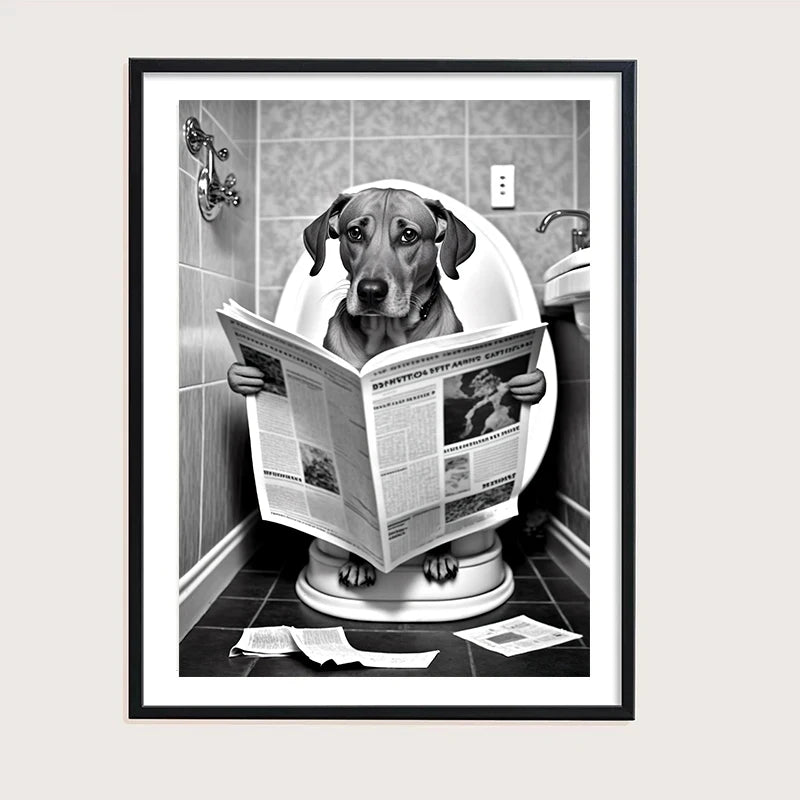 décoration murale humoristique avec animaux sur toilettes - vue 5 sur 7
