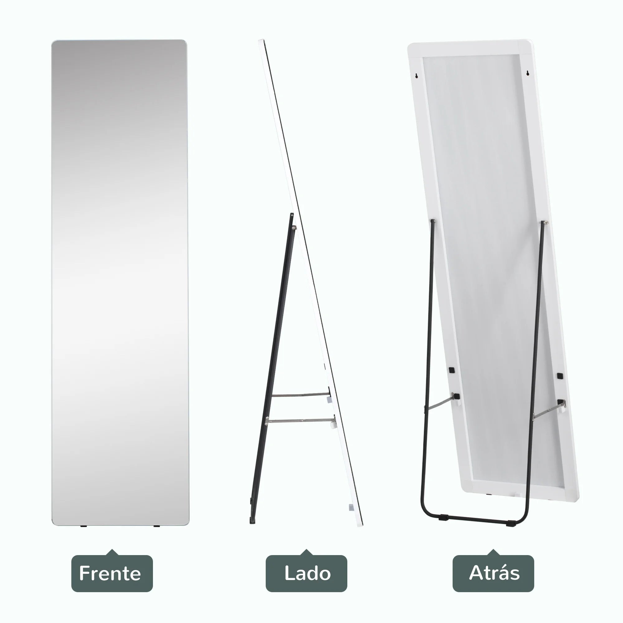 HOMCOM full body floor mirror 45x37x158,5 cm for living room bedroom - vue 4 sur 7