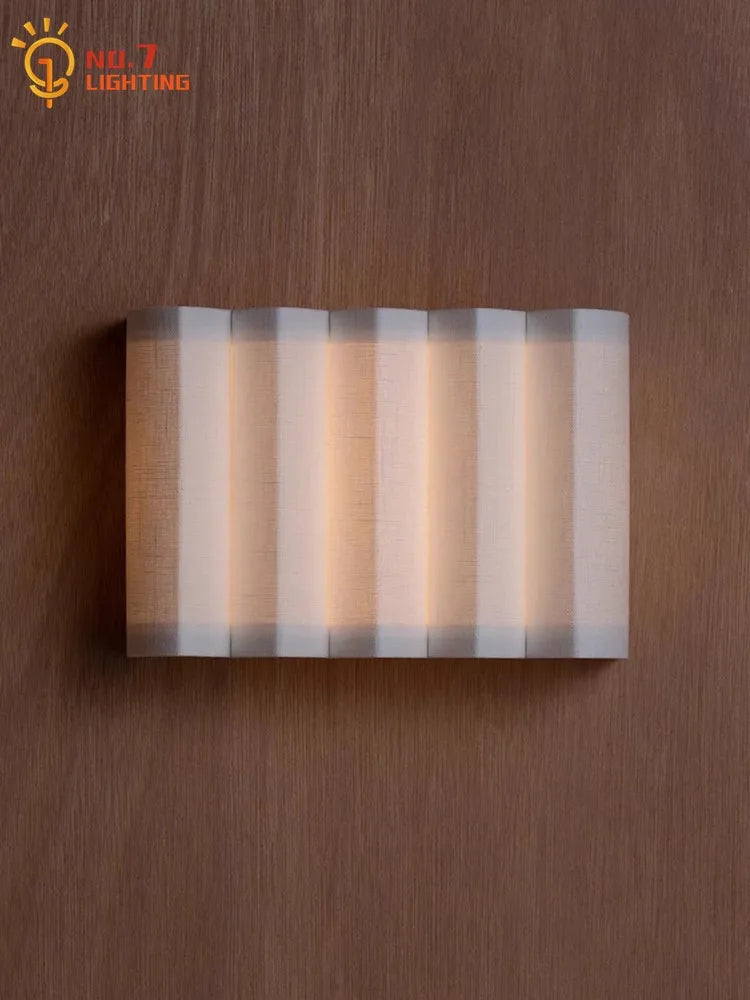 Wabi-sabi nordique individuel vague applique LED atmosphère tissu Art décoratif appliques murales salon chambre chevet escaliers - vue 3 sur 6