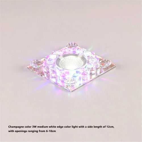 plafonnier led rgb carré en cristal pour décoration intérieure variée