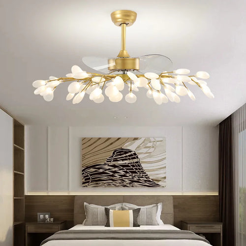 Moderner Deckenventilator mit LED-Beleuchtung – Kreative Pendelleuchte - vue 3 sur 18