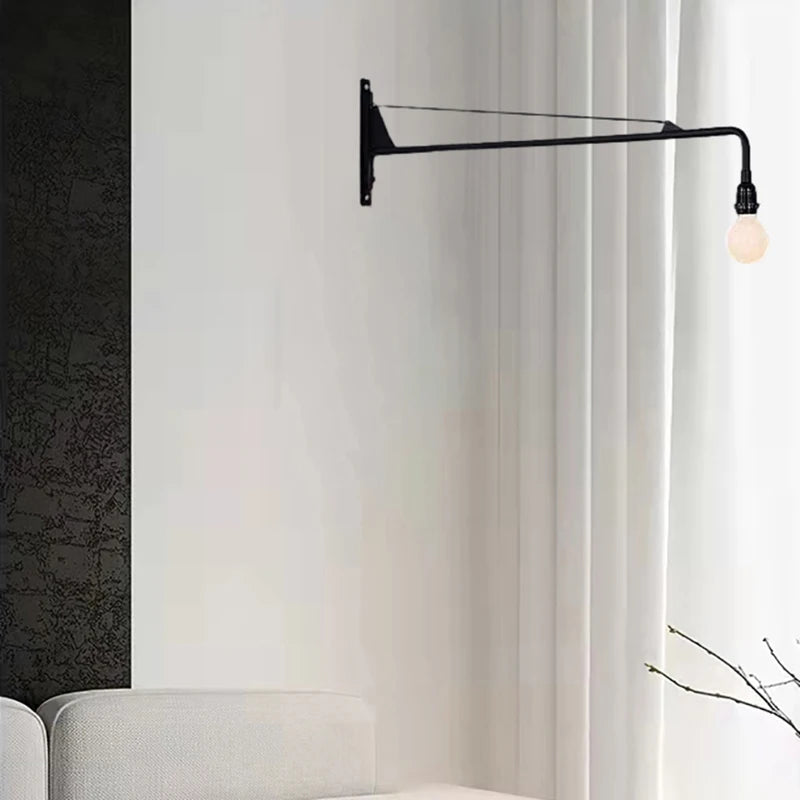 applique murale minimaliste à bras long rotatif avec interrupteur - vue 5 sur 7