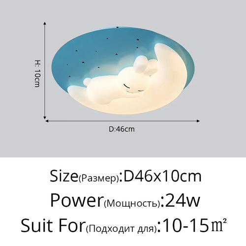 LED-Deckenleuchte im nordischen Design in Hasenform – dekorative Innenraumleuchte - vue 16 sur 18