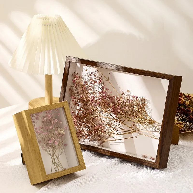 cadres photo en bois 3d support fleurs séchées fait main décoration - vue 6 sur 14