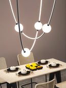 lustre moderne nordique lumineux à ligne incurvée intérieur extérieur