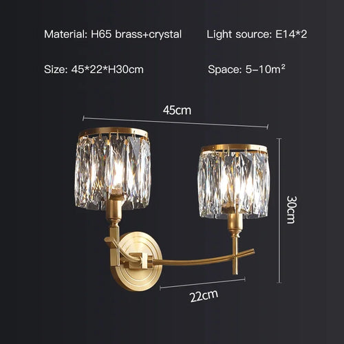 Moderne luxuriöse Kristall-LED-Wandleuchte kreativ