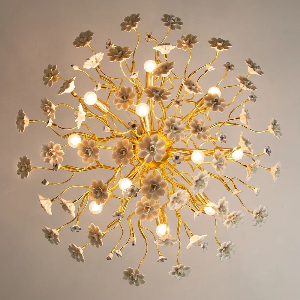 lustre romantique à fleurs pour décoration intérieure élégante - vue 5 sur 11