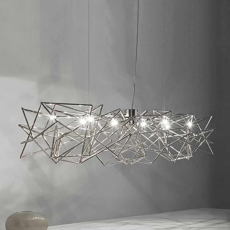lustre post-moderne de luxe design italien nordique étoile rectangulaire - vue 4 sur 8