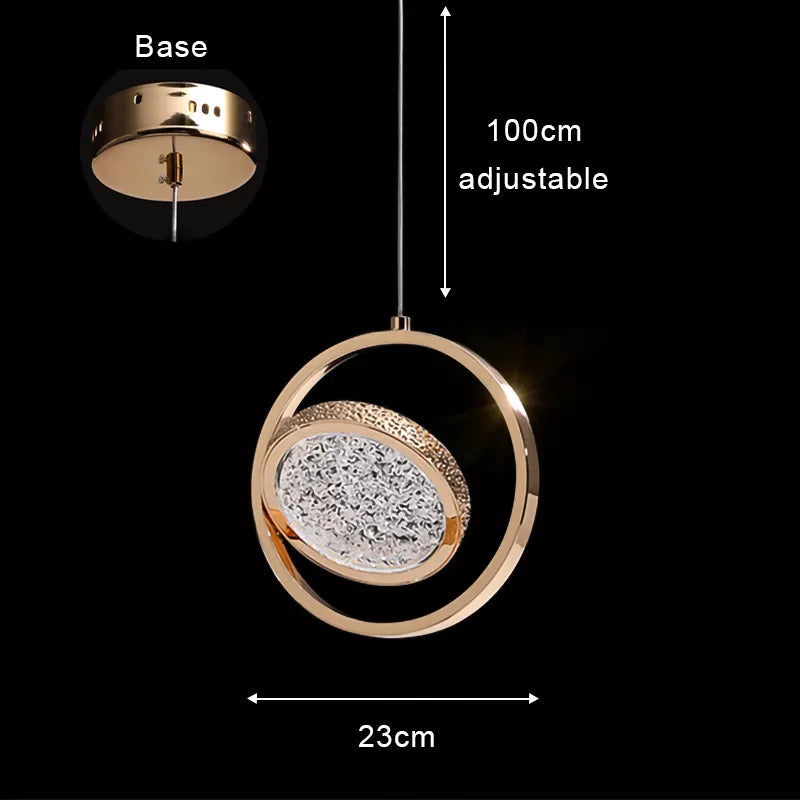 Moderne nordische LED-Pendelleuchte aus Acryl und Gold für Schlafzimmer, Wohnzimmer, Treppenhaus und Arbeitszimmer