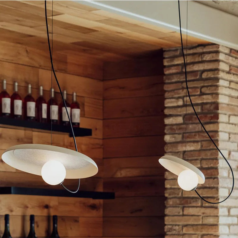 suspension led 3d design avec boule mobile et cordon ajustable - vue 6 sur 18