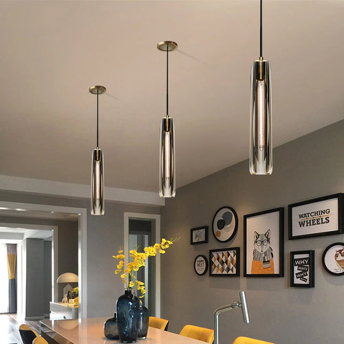 suspension en cristal postmoderne tout cuivre loft luminaires