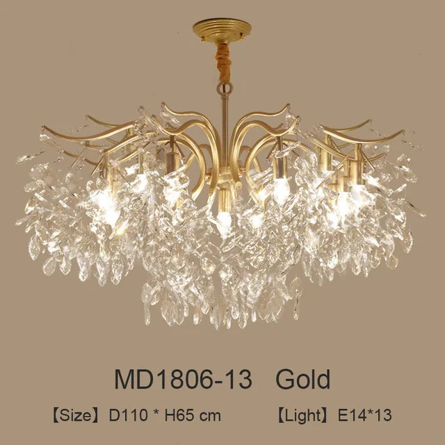 Nordischer LED-Kronleuchter aus Kristall, luxuriöse Dekoration - vue 10 sur 14