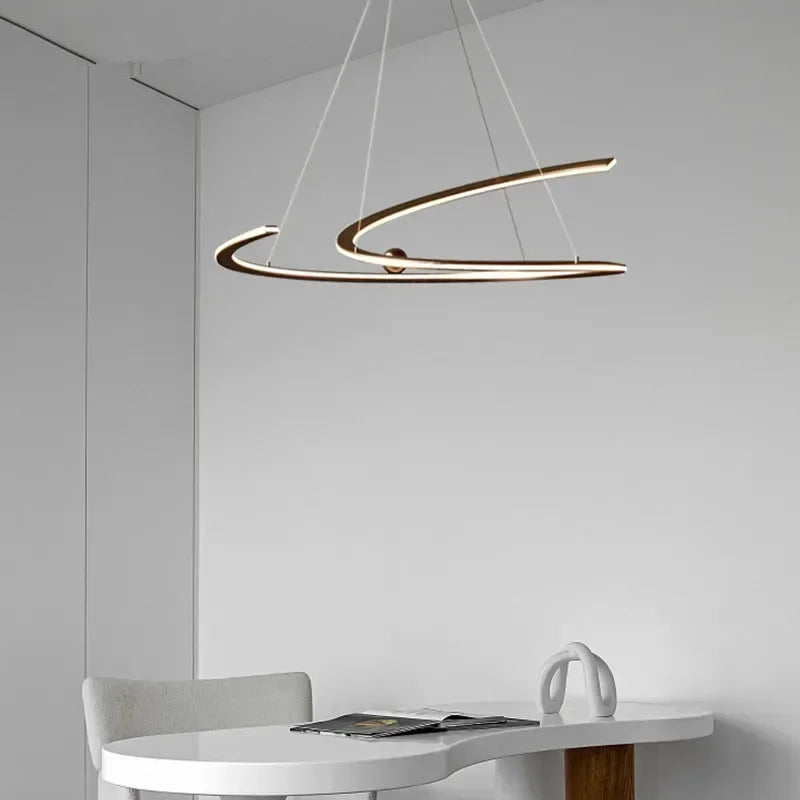 Moderner LED-Kronleuchter mit Ringen für die Innendekoration - vue 6 sur 12