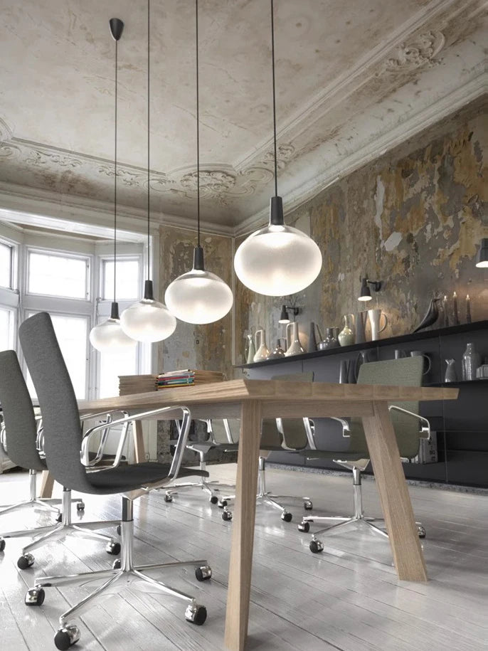 plafonnier led minimaliste en verre blanc mat design élégant moderne - vue 6 sur 9