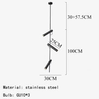 lampe suspendue led moderne rotative avec 1/2/3 têtes pour intérieur