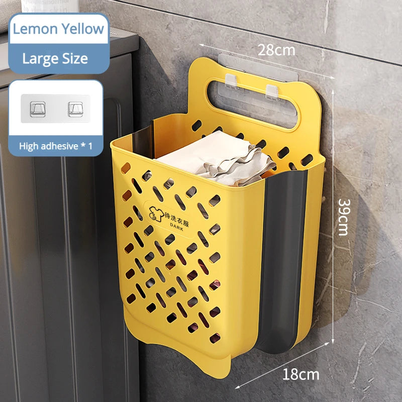 panier à linge pliable et mural pour rangement pratique - vue 13 sur 17