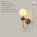 Wandleuchte aus Holz mit japanischem Glas und Blaulichtfilter