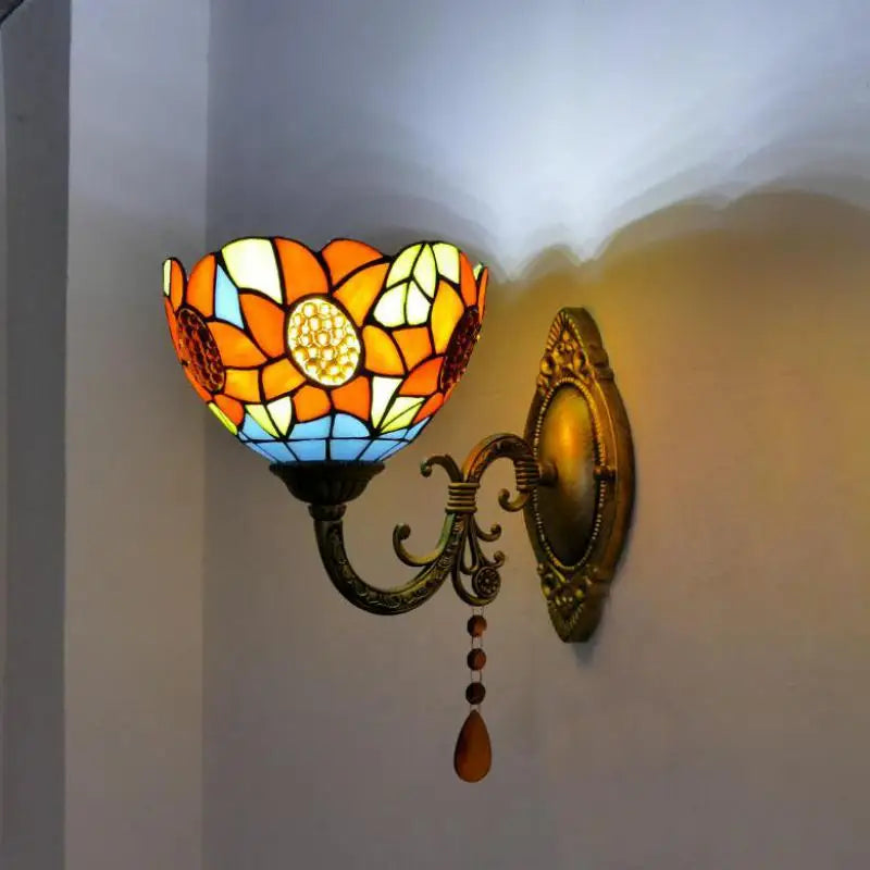 applique murale en verre méditerranéen style vintage éclairage LED - vue 6 sur 10