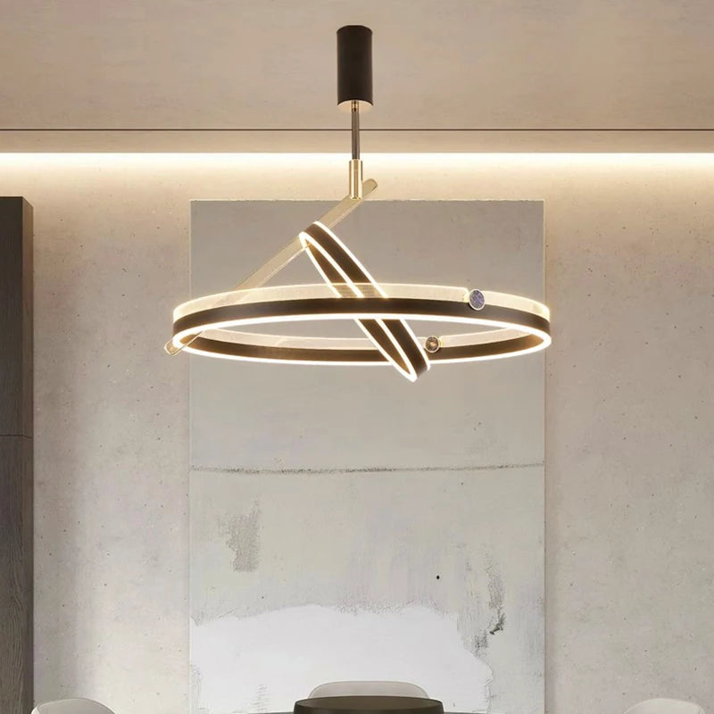 lustre led moderne suspension éclairage intérieur décoratif - vue 5 sur 7