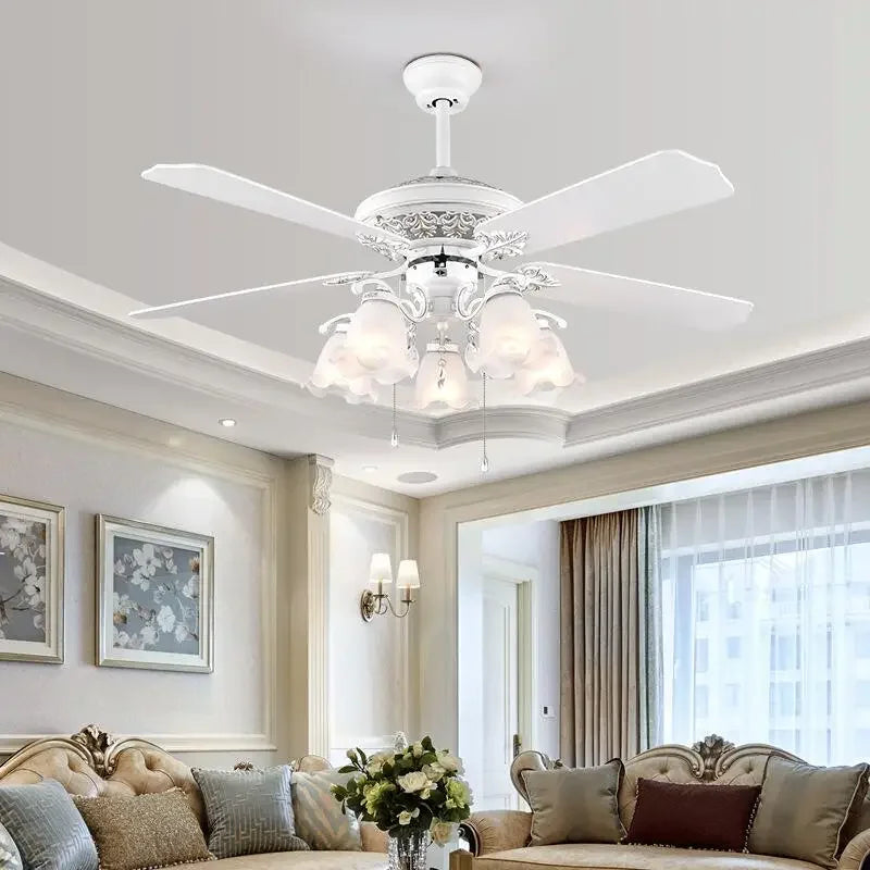 plafonnier ventilateur en bois rétro avec lumière et télécommande